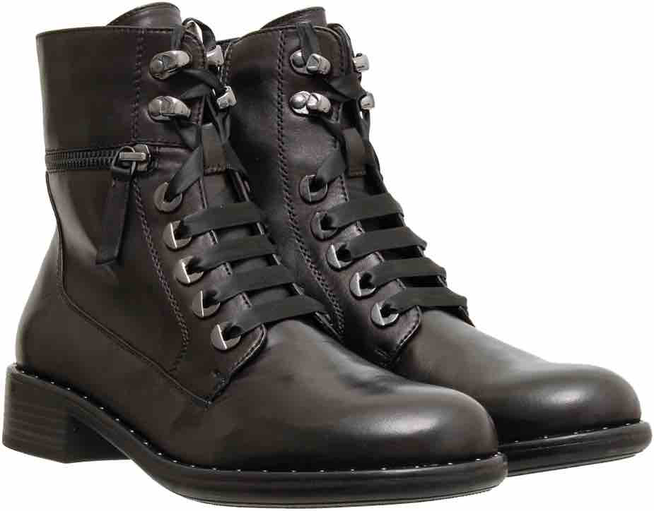 Regarde Le Ciel Schnürschuh Aus Leder - Navy Blau Für Damen